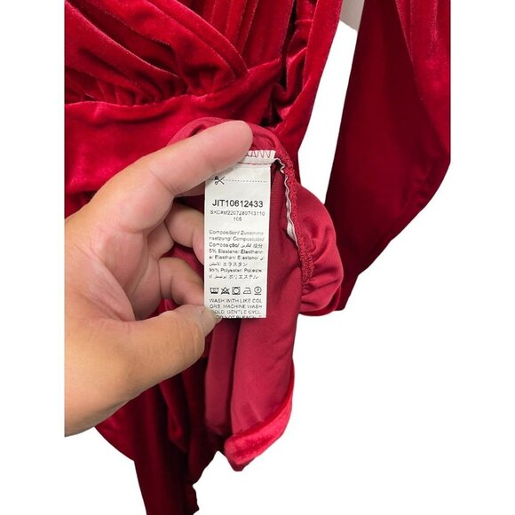 SHEIN Unity Plus Surplice Neck Draped Front Velvet Bodycon Dress Size 4X - Picture 6 of 7